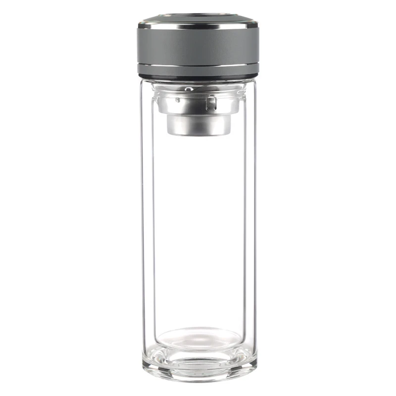 Double Wall Borosilicate Glass Tea Cup with Lid(300–500ml)